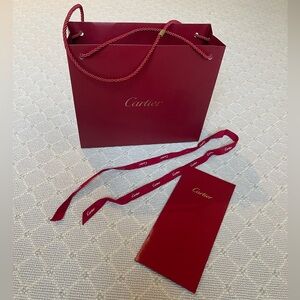 Cartier Shopping Bag - Ribbon - Receipt Envelope - Authentic